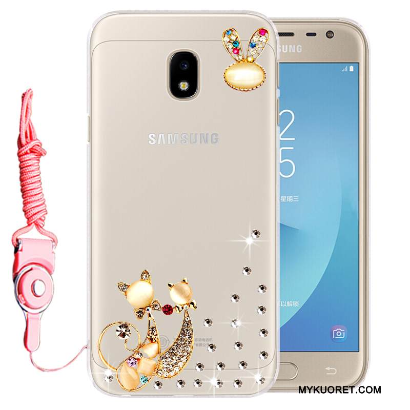 Kuori Samsung Galaxy J3 2017 Pehmeä Neste Puhelimen Kuoret Kulta, Kotelo Samsung Galaxy J3 2017 Strassi Murtumaton