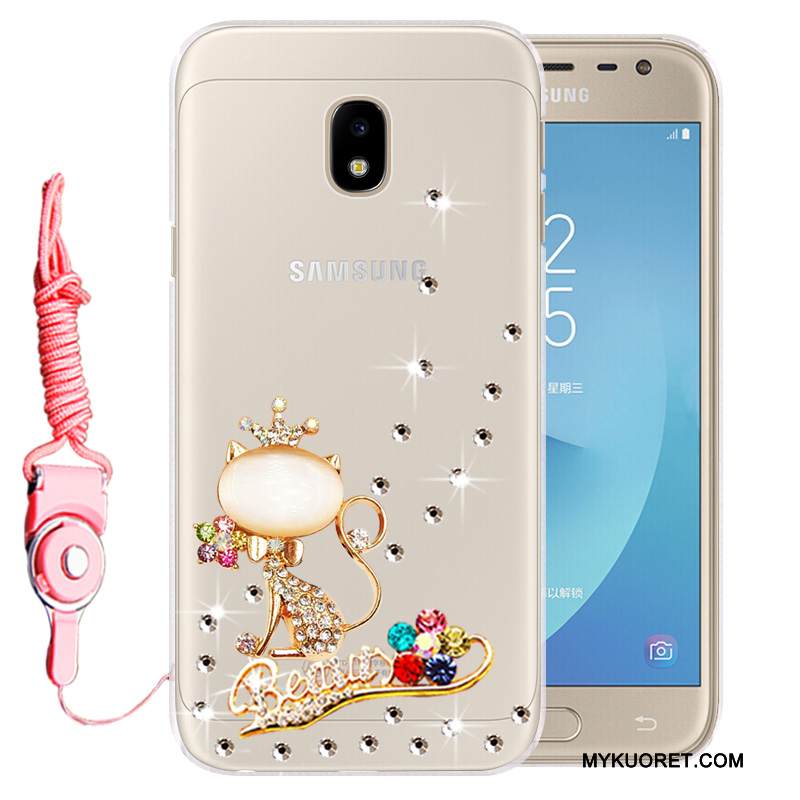 Kuori Samsung Galaxy J3 2017 Pehmeä Neste Puhelimen Kuoret Kulta, Kotelo Samsung Galaxy J3 2017 Strassi Murtumaton