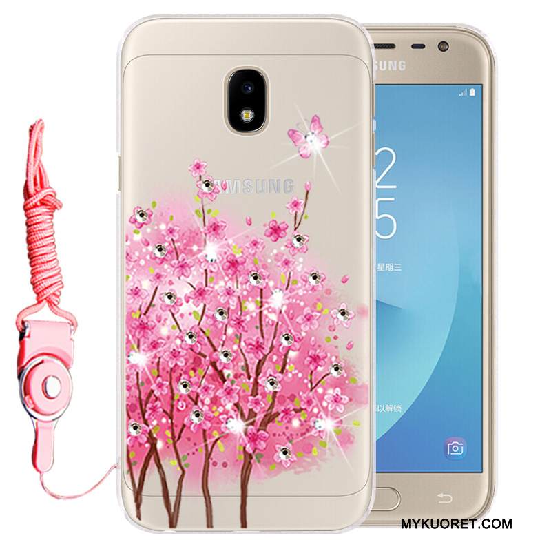 Kuori Samsung Galaxy J3 2017 Pehmeä Neste Puhelimen Kuoret Kulta, Kotelo Samsung Galaxy J3 2017 Strassi Murtumaton