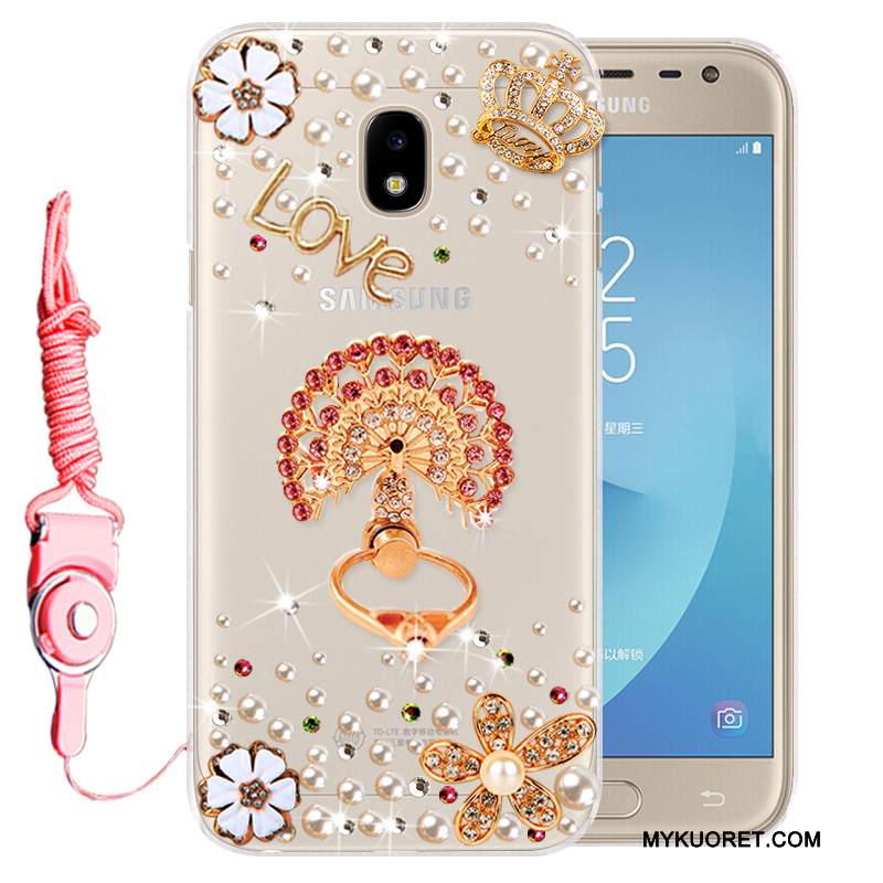 Kuori Samsung Galaxy J3 2017 Pehmeä Neste Puhelimen Kuoret Kulta, Kotelo Samsung Galaxy J3 2017 Strassi Murtumaton