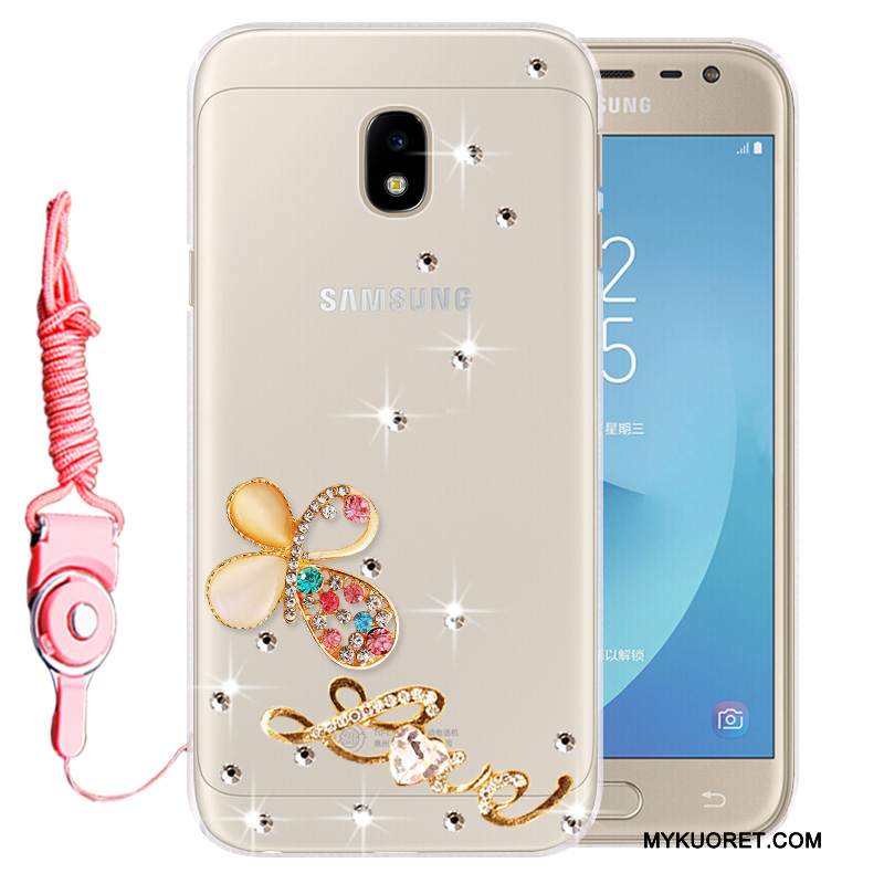 Kuori Samsung Galaxy J3 2017 Pehmeä Neste Puhelimen Kuoret Kulta, Kotelo Samsung Galaxy J3 2017 Strassi Murtumaton