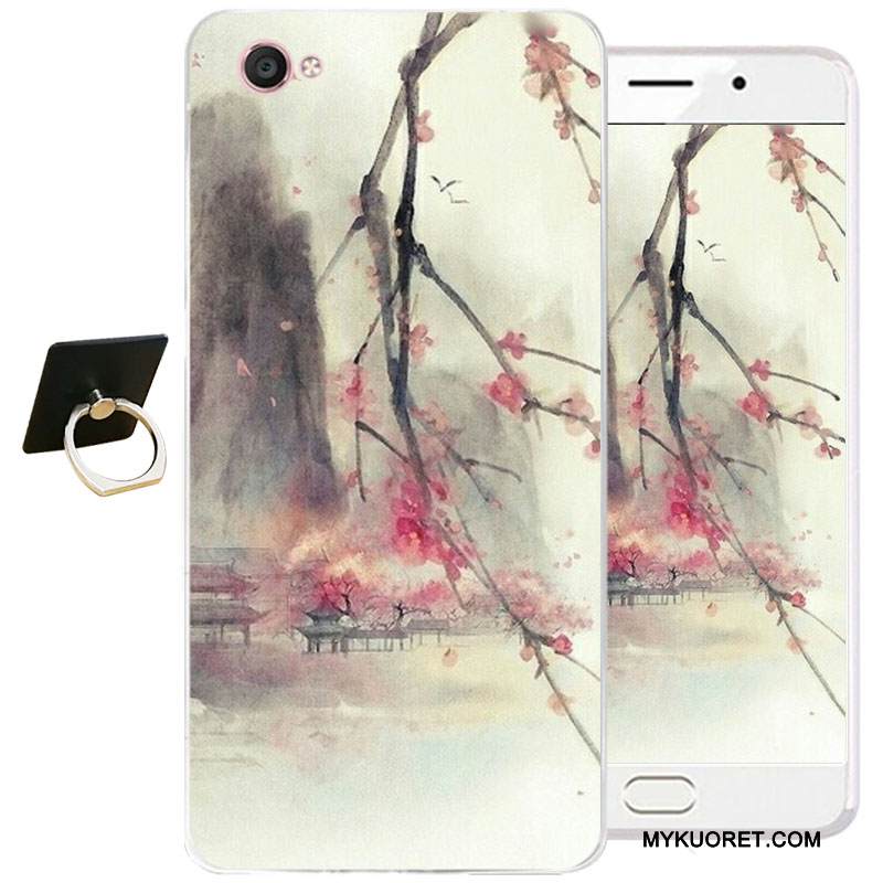 Kuori Samsung Galaxy J3 2017 Pehmeä Neste Sininen Puhelimen Kuoret, Kotelo Samsung Galaxy J3 2017 Suojaus Ink Maalaus Kiinalainen Tyyli