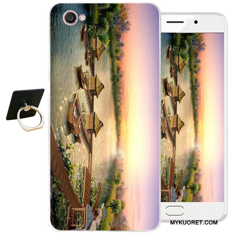 Kuori Samsung Galaxy J3 2017 Pehmeä Neste Sininen Puhelimen Kuoret, Kotelo Samsung Galaxy J3 2017 Suojaus Ink Maalaus Kiinalainen Tyyli