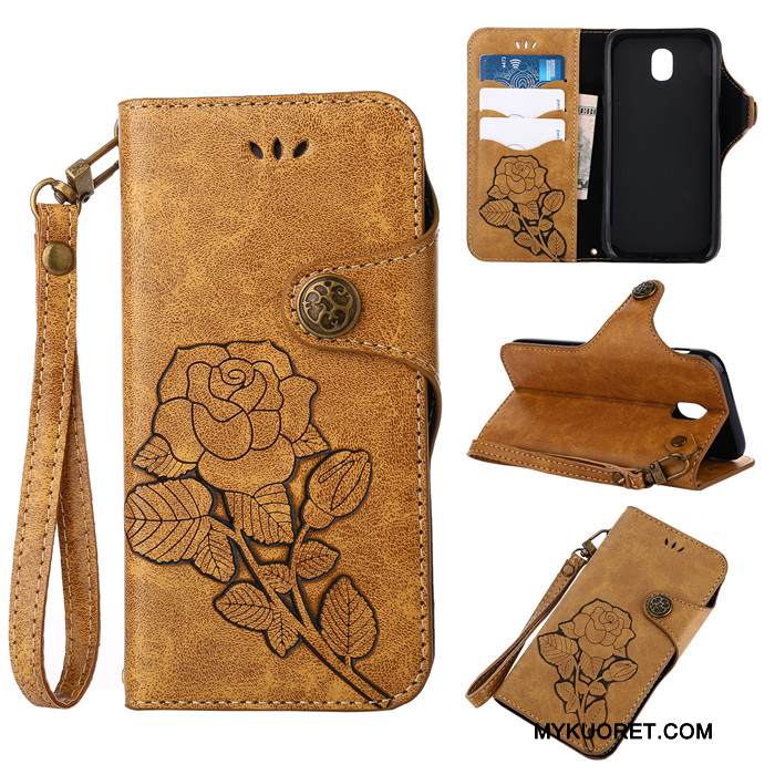 Kuori Samsung Galaxy J3 2017 Silikoni Khaki Ripustettavat Koristeet, Kotelo Samsung Galaxy J3 2017 Suojaus Murtumaton Puhelimen Kuoret