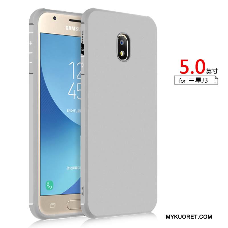 Kuori Samsung Galaxy J3 2017 Silikoni Murtumaton Puhelimen Kuoret, Kotelo Samsung Galaxy J3 2017 Suojaus Musta