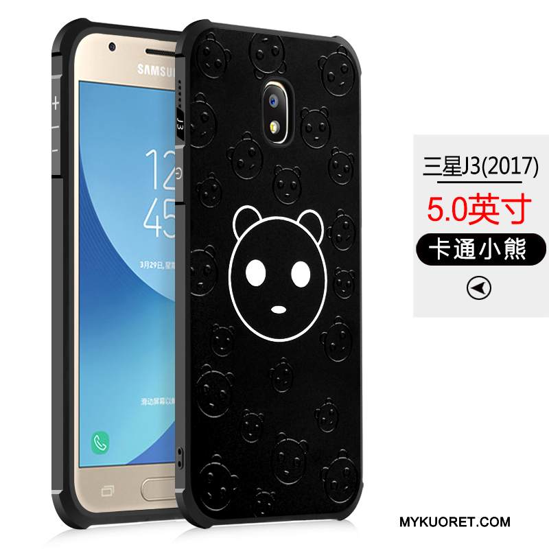 Kuori Samsung Galaxy J3 2017 Silikoni Persoonallisuus Puhelimen Kuoret, Kotelo Samsung Galaxy J3 2017 Laukut Murtumaton Musta