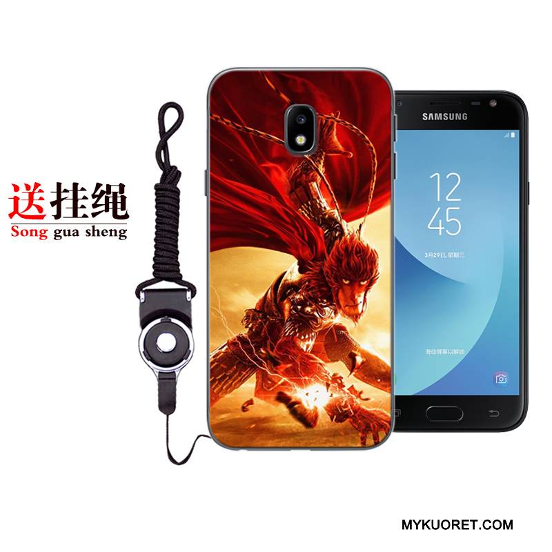 Kuori Samsung Galaxy J3 2017 Suojaus Punainen Murtumaton, Kotelo Samsung Galaxy J3 2017 Pehmeä Neste Puhelimen Kuoret Harmaa