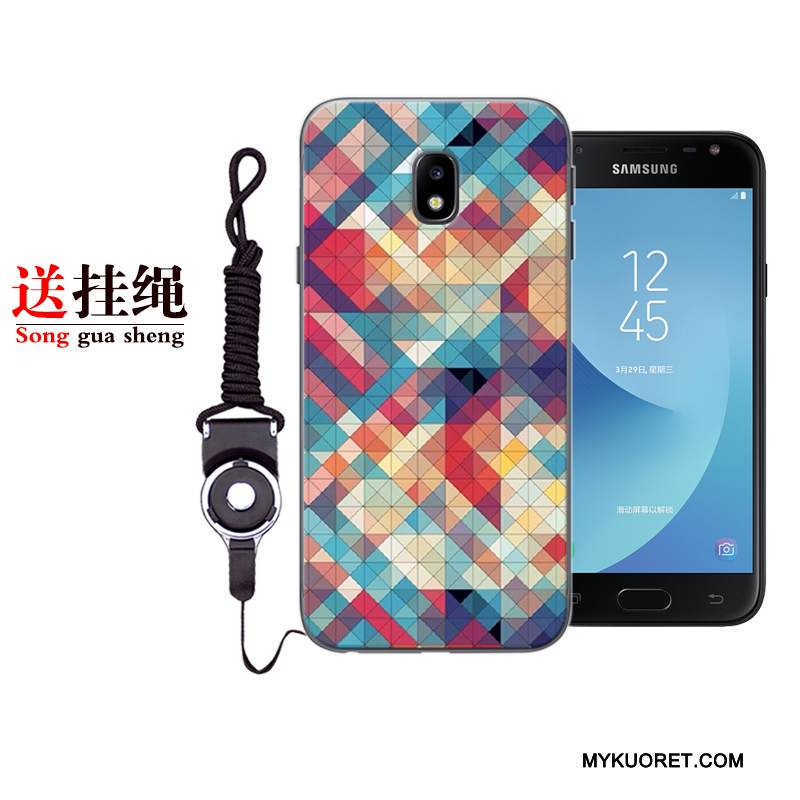 Kuori Samsung Galaxy J3 2017 Suojaus Punainen Murtumaton, Kotelo Samsung Galaxy J3 2017 Pehmeä Neste Puhelimen Kuoret Harmaa