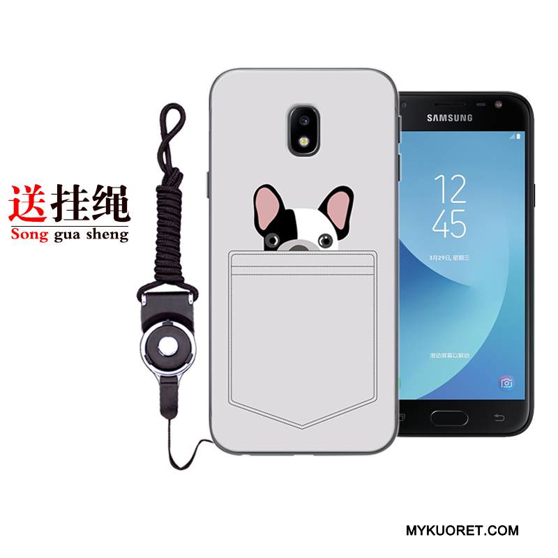 Kuori Samsung Galaxy J3 2017 Suojaus Punainen Murtumaton, Kotelo Samsung Galaxy J3 2017 Pehmeä Neste Puhelimen Kuoret Harmaa