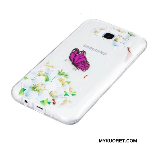 Kuori Samsung Galaxy J5 2015 Kohokuviointi Puhelimen Kuoret Vihreä, Kotelo Samsung Galaxy J5 2015 Suojaus