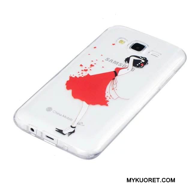 Kuori Samsung Galaxy J5 2015 Kohokuviointi Puhelimen Kuoret Vihreä, Kotelo Samsung Galaxy J5 2015 Suojaus