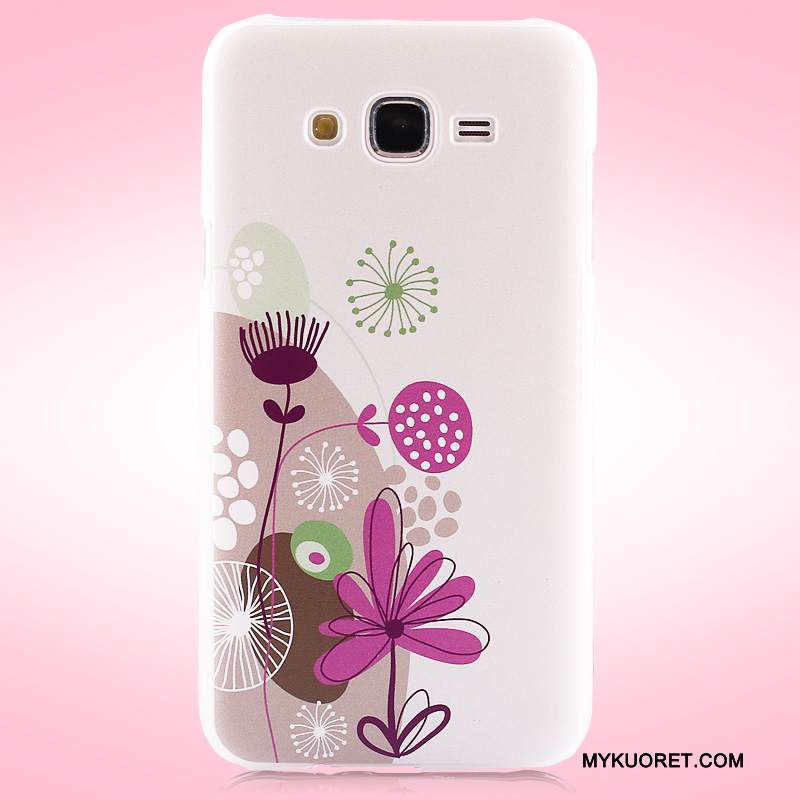 Kuori Samsung Galaxy J5 2015 Maalaus Violetti Kova, Kotelo Samsung Galaxy J5 2015 Suojaus Pesty Suede Puhelimen Kuoret
