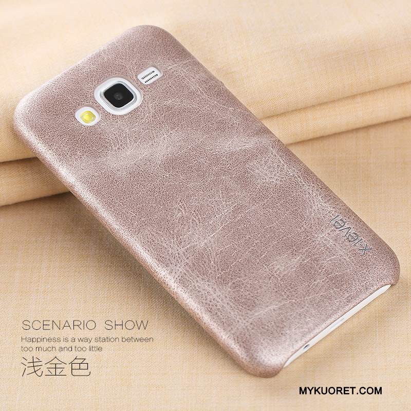 Kuori Samsung Galaxy J5 2015 Nahka Ultra Liiketoiminta, Kotelo Samsung Galaxy J5 2015 Suojaus Punainen Murtumaton