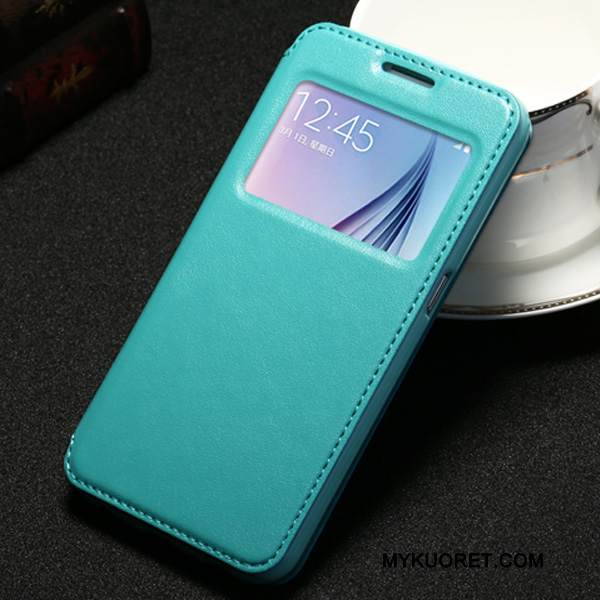 Kuori Samsung Galaxy J5 2015 Pehmeä Neste Puhelimen Kuoret Avaa Ikkuna, Kotelo Samsung Galaxy J5 2015 Suojaus Vaaleansininen