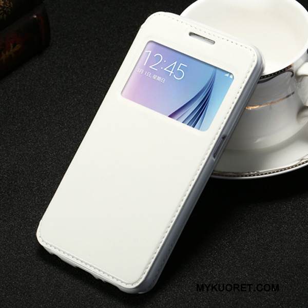 Kuori Samsung Galaxy J5 2015 Pehmeä Neste Puhelimen Kuoret Avaa Ikkuna, Kotelo Samsung Galaxy J5 2015 Suojaus Vaaleansininen