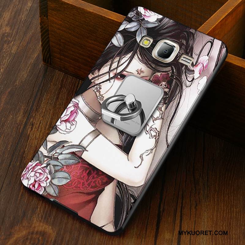 Kuori Samsung Galaxy J5 2015 Suojaus Murtumaton Puhelimen Kuoret, Kotelo Samsung Galaxy J5 2015 Sarjakuva Kova Musta