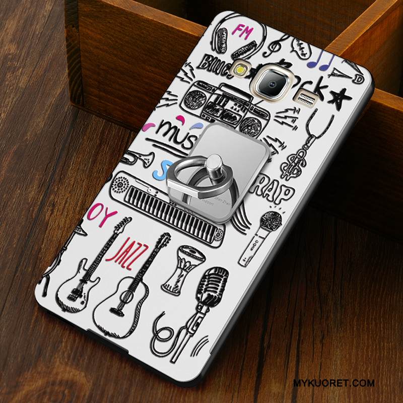 Kuori Samsung Galaxy J5 2015 Suojaus Murtumaton Puhelimen Kuoret, Kotelo Samsung Galaxy J5 2015 Sarjakuva Kova Musta