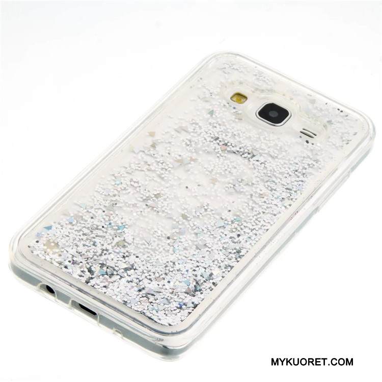 Kuori Samsung Galaxy J5 2015 Suojaus Puhelimen Kuoret Juoksuhiekka, Kotelo Samsung Galaxy J5 2015 Laukut Sininen Neste