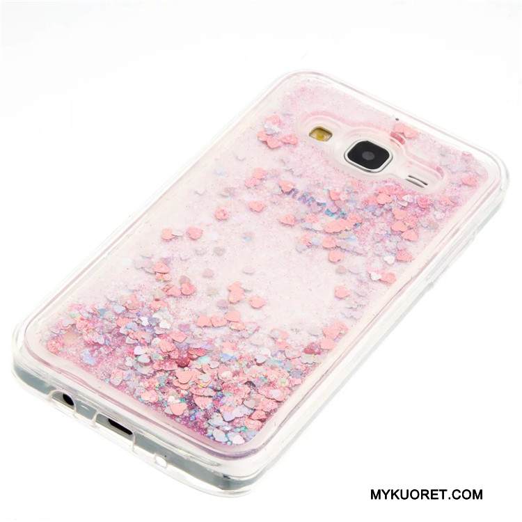 Kuori Samsung Galaxy J5 2015 Suojaus Puhelimen Kuoret Juoksuhiekka, Kotelo Samsung Galaxy J5 2015 Laukut Sininen Neste