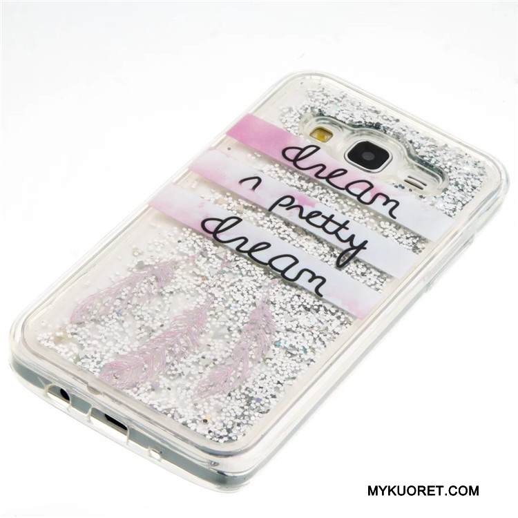 Kuori Samsung Galaxy J5 2015 Suojaus Puhelimen Kuoret Juoksuhiekka, Kotelo Samsung Galaxy J5 2015 Laukut Sininen Neste