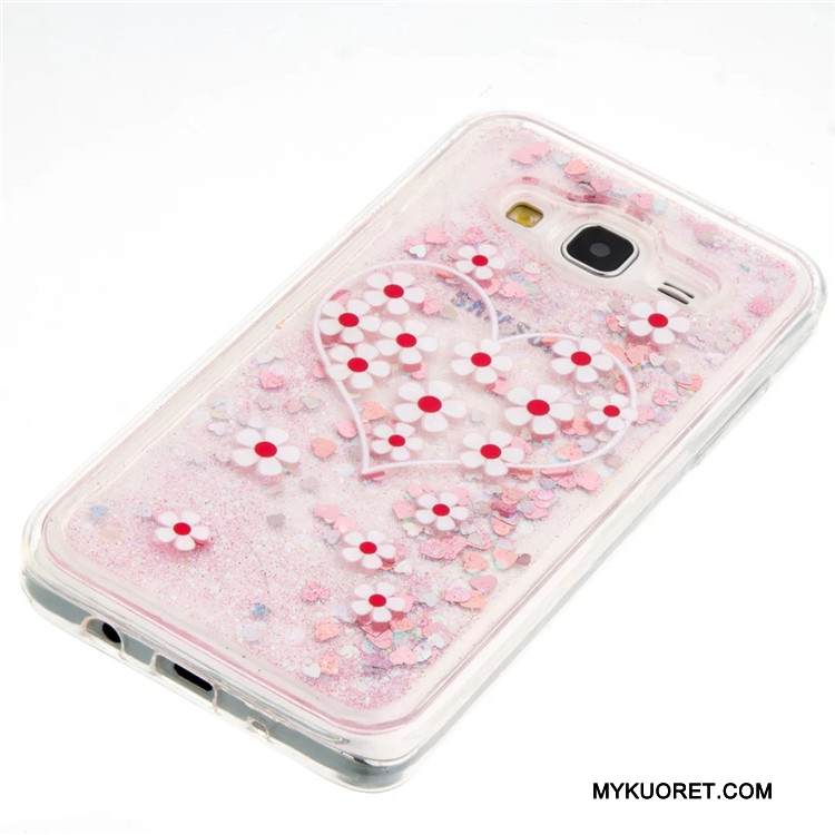 Kuori Samsung Galaxy J5 2015 Suojaus Puhelimen Kuoret Juoksuhiekka, Kotelo Samsung Galaxy J5 2015 Laukut Sininen Neste