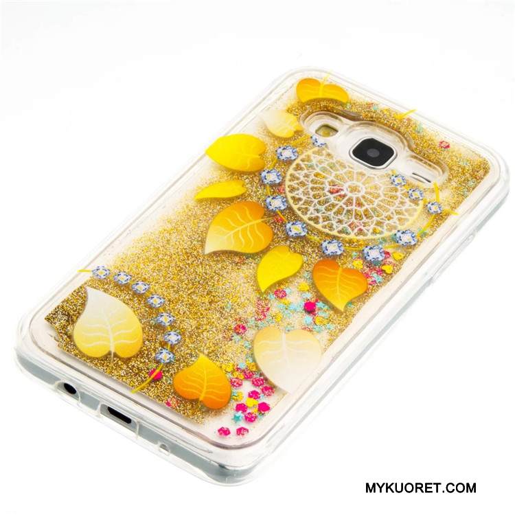 Kuori Samsung Galaxy J5 2015 Suojaus Puhelimen Kuoret Juoksuhiekka, Kotelo Samsung Galaxy J5 2015 Laukut Sininen Neste