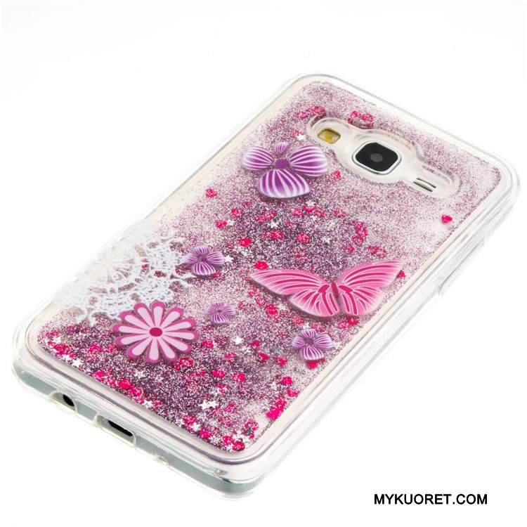 Kuori Samsung Galaxy J5 2015 Suojaus Puhelimen Kuoret Juoksuhiekka, Kotelo Samsung Galaxy J5 2015 Laukut Sininen Neste