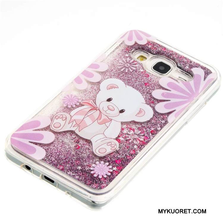 Kuori Samsung Galaxy J5 2015 Suojaus Puhelimen Kuoret Juoksuhiekka, Kotelo Samsung Galaxy J5 2015 Laukut Sininen Neste