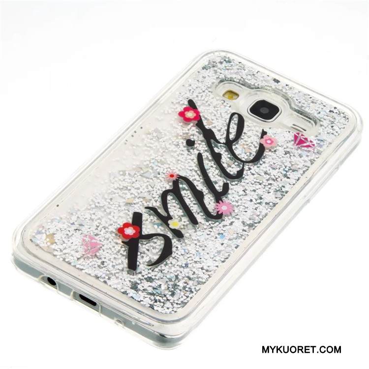 Kuori Samsung Galaxy J5 2015 Suojaus Puhelimen Kuoret Juoksuhiekka, Kotelo Samsung Galaxy J5 2015 Laukut Sininen Neste