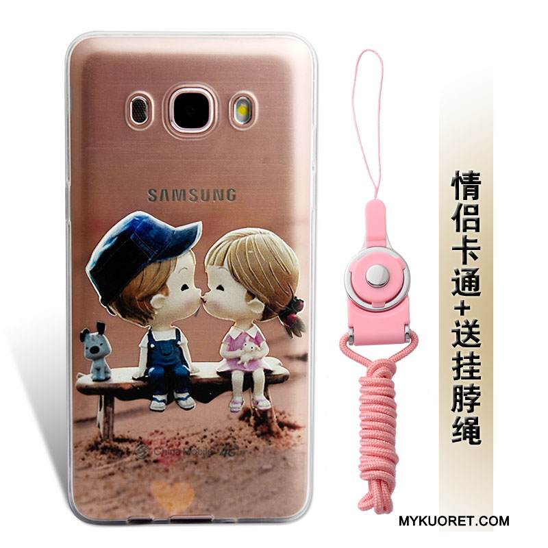 Kuori Samsung Galaxy J5 2016 Kohokuviointi Puhelimen Kuoret Keltainen, Kotelo Samsung Galaxy J5 2016 Pehmeä Neste Ripustettavat Koristeet