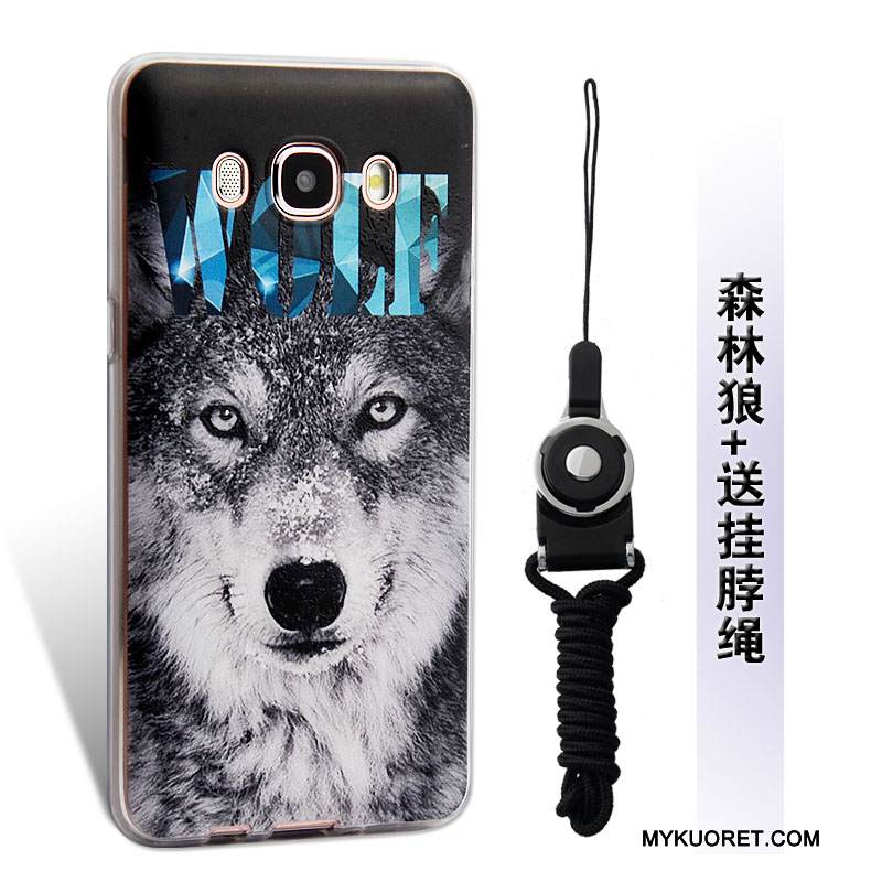 Kuori Samsung Galaxy J5 2016 Kohokuviointi Puhelimen Kuoret Keltainen, Kotelo Samsung Galaxy J5 2016 Pehmeä Neste Ripustettavat Koristeet