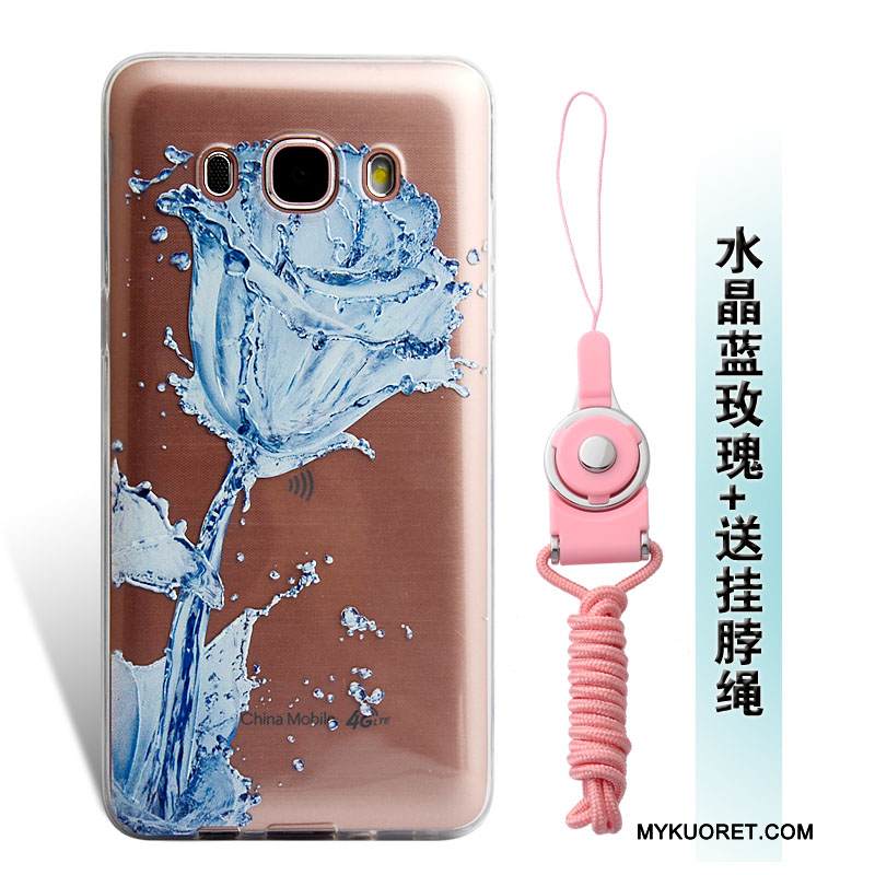 Kuori Samsung Galaxy J5 2016 Kohokuviointi Puhelimen Kuoret Keltainen, Kotelo Samsung Galaxy J5 2016 Pehmeä Neste Ripustettavat Koristeet