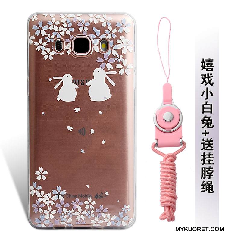 Kuori Samsung Galaxy J5 2016 Kohokuviointi Puhelimen Kuoret Keltainen, Kotelo Samsung Galaxy J5 2016 Pehmeä Neste Ripustettavat Koristeet