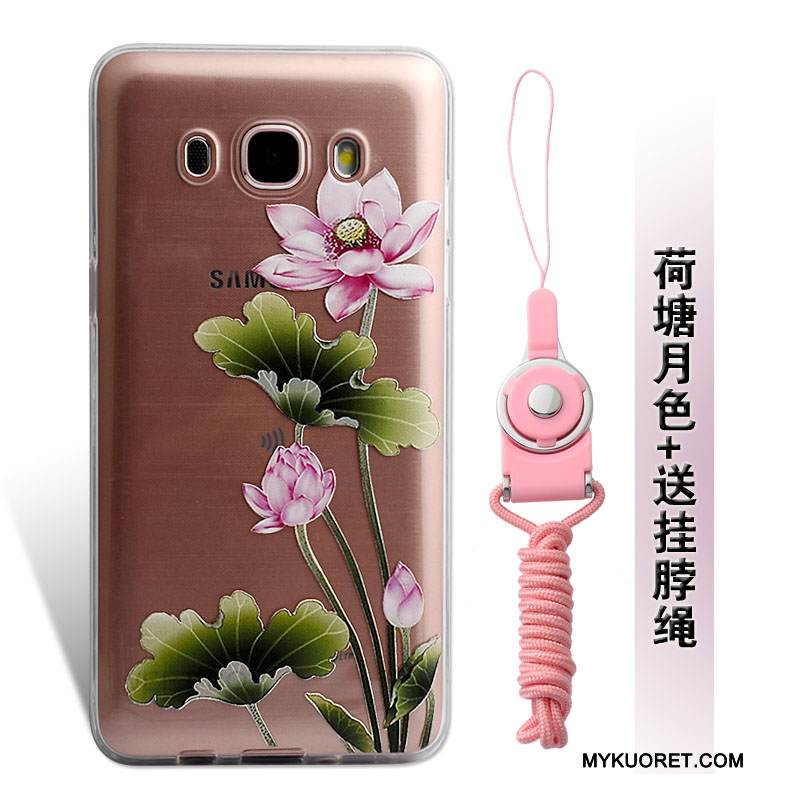 Kuori Samsung Galaxy J5 2016 Kohokuviointi Puhelimen Kuoret Keltainen, Kotelo Samsung Galaxy J5 2016 Pehmeä Neste Ripustettavat Koristeet
