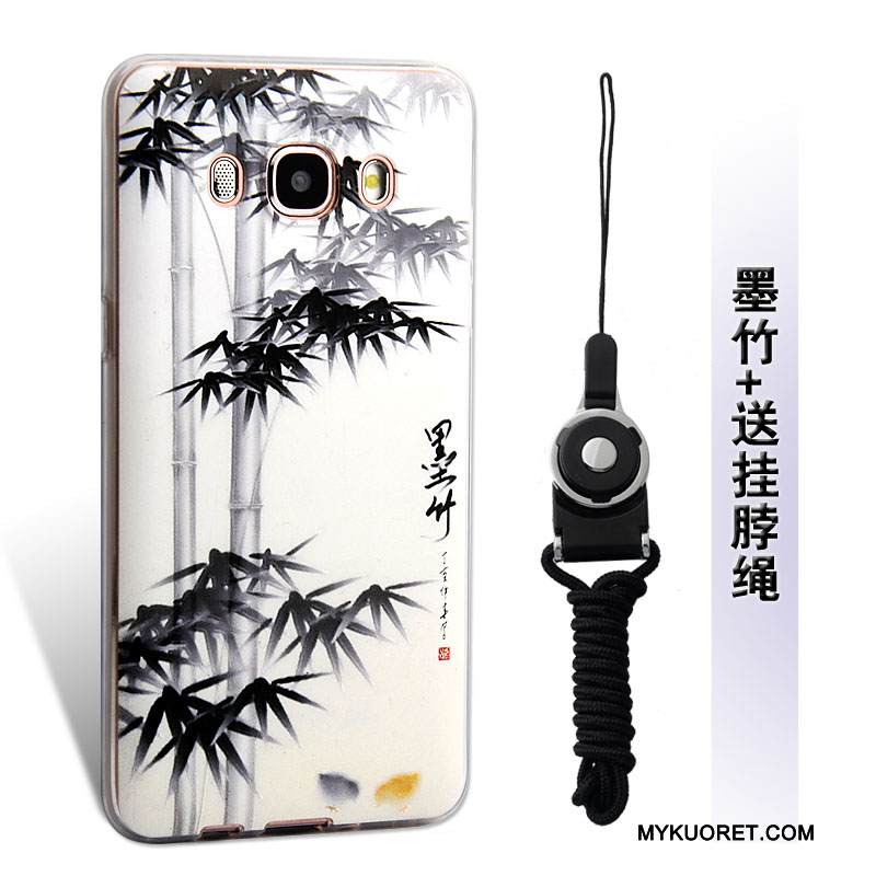 Kuori Samsung Galaxy J5 2016 Kohokuviointi Puhelimen Kuoret Keltainen, Kotelo Samsung Galaxy J5 2016 Pehmeä Neste Ripustettavat Koristeet