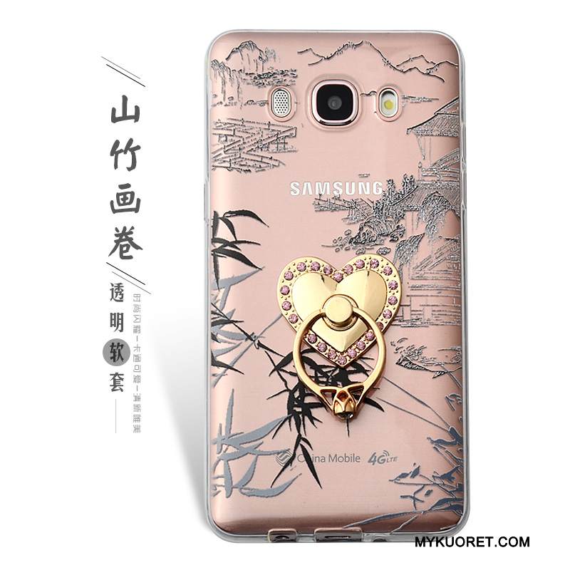 Kuori Samsung Galaxy J5 2016 Kohokuviointi Vihreä Rengas, Kotelo Samsung Galaxy J5 2016 Suojaus Puhelimen Kuoret