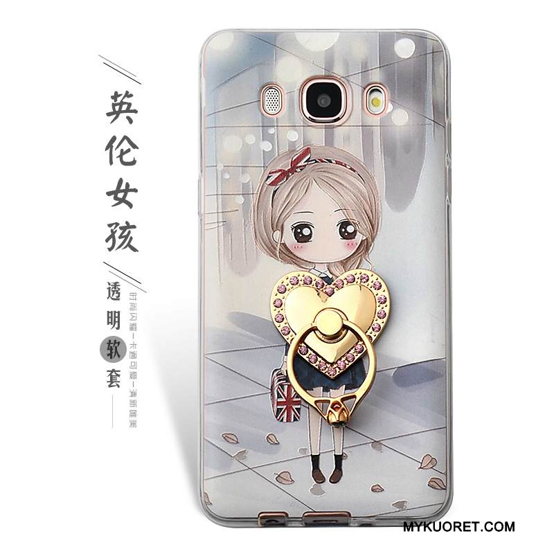 Kuori Samsung Galaxy J5 2016 Kohokuviointi Vihreä Rengas, Kotelo Samsung Galaxy J5 2016 Suojaus Puhelimen Kuoret