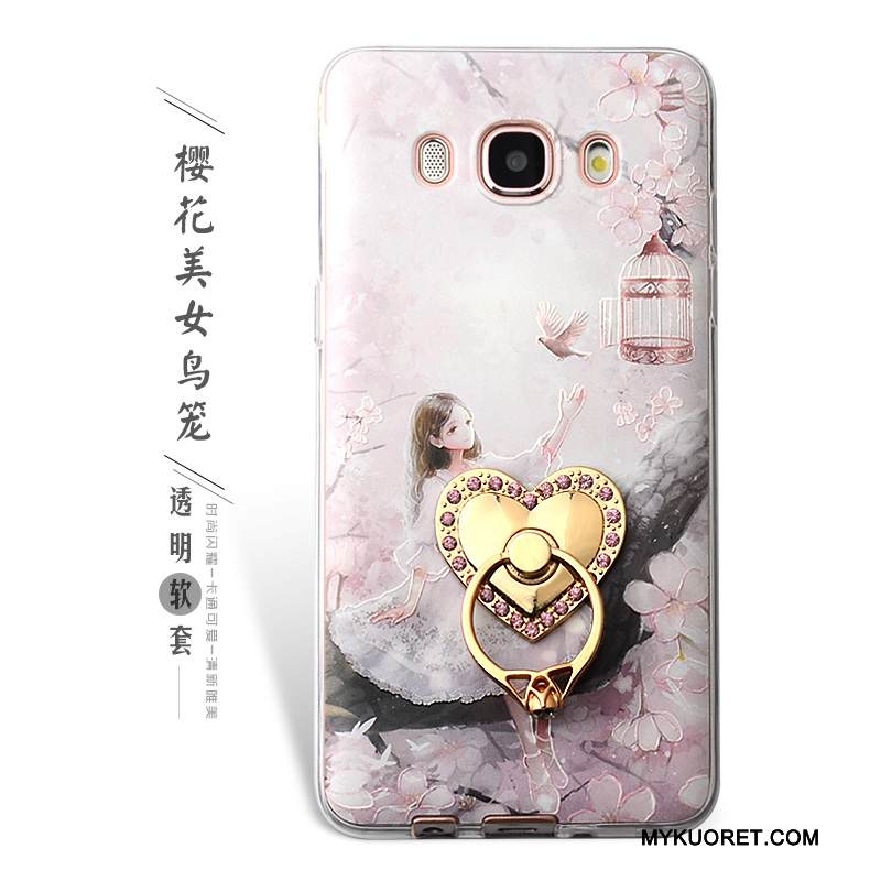 Kuori Samsung Galaxy J5 2016 Kohokuviointi Vihreä Rengas, Kotelo Samsung Galaxy J5 2016 Suojaus Puhelimen Kuoret