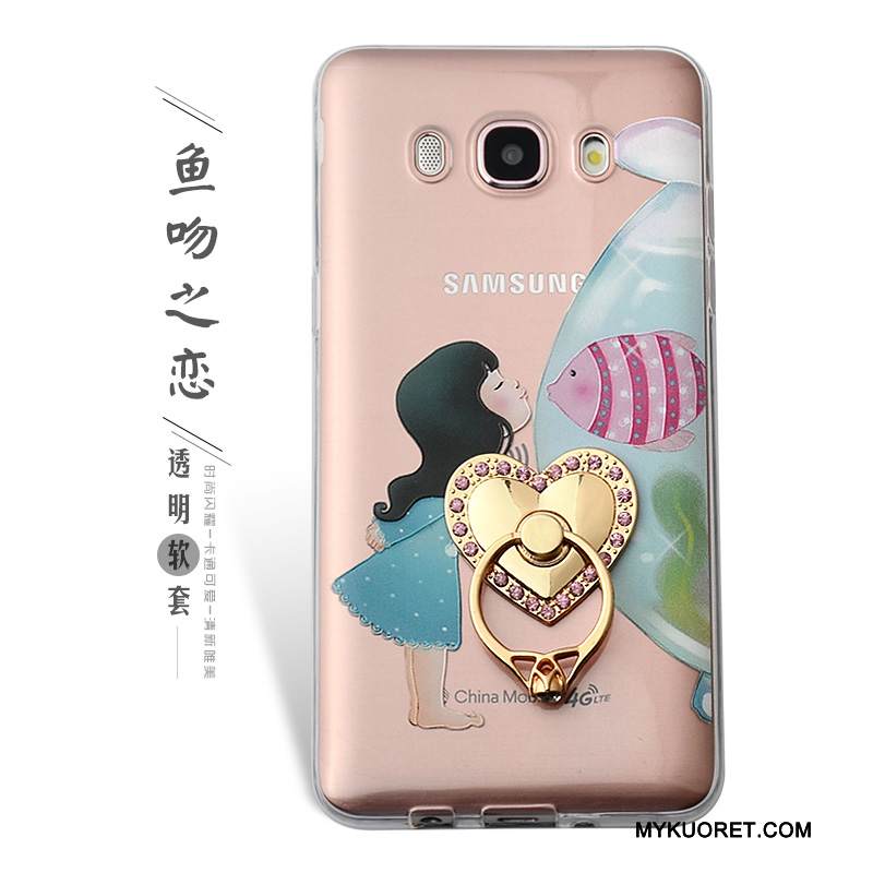 Kuori Samsung Galaxy J5 2016 Kohokuviointi Vihreä Rengas, Kotelo Samsung Galaxy J5 2016 Suojaus Puhelimen Kuoret