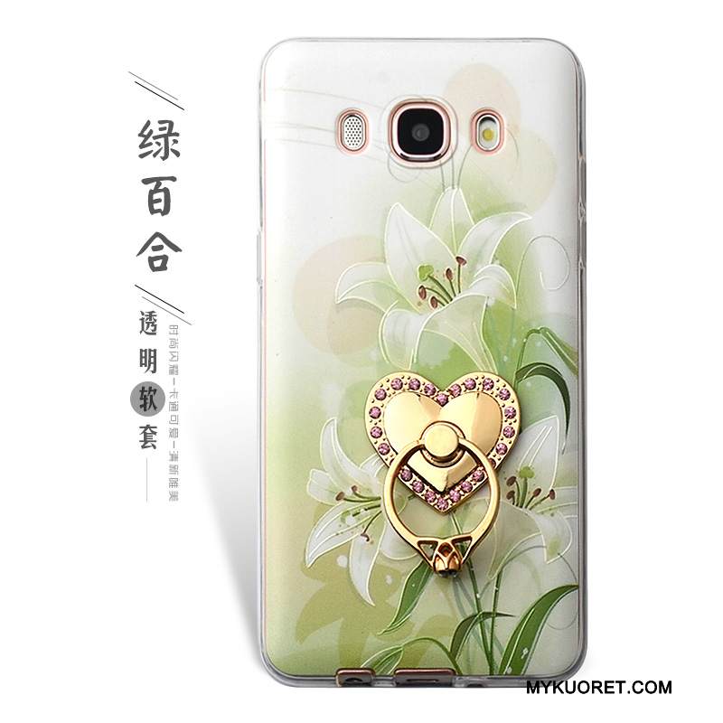 Kuori Samsung Galaxy J5 2016 Kohokuviointi Vihreä Rengas, Kotelo Samsung Galaxy J5 2016 Suojaus Puhelimen Kuoret