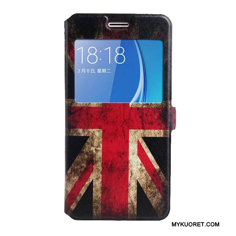 Kuori Samsung Galaxy J5 2016 Kuoret Puhelimen Kuoret Avaa Ikkuna, Kotelo Samsung Galaxy J5 2016 Sarjakuva Violetti