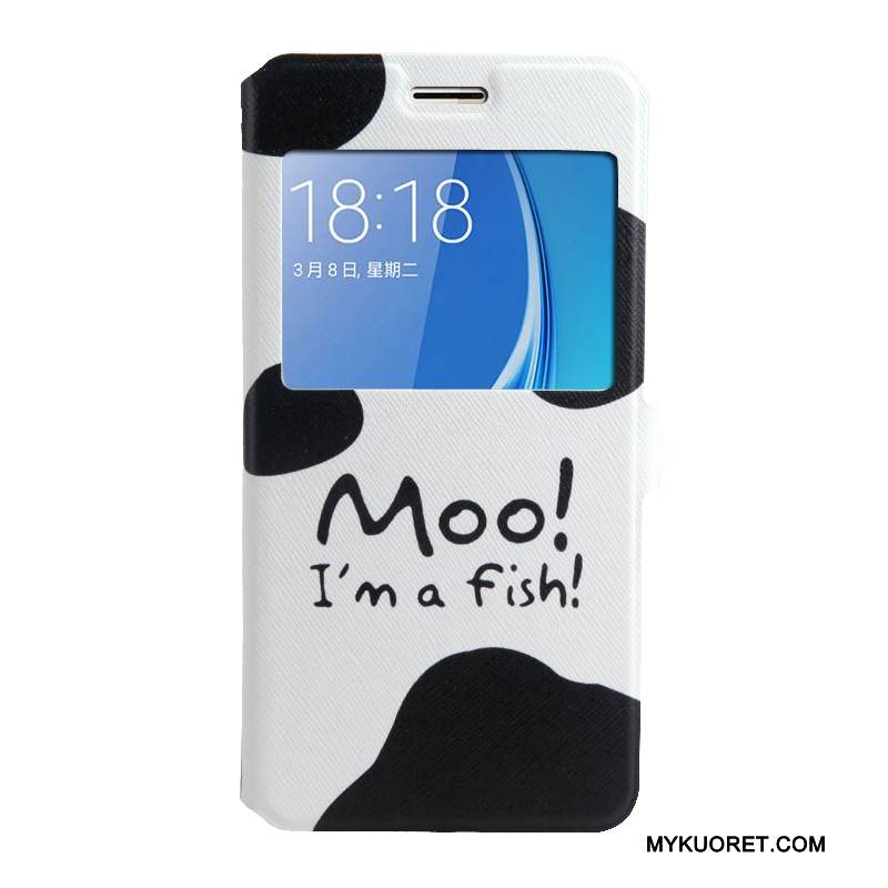 Kuori Samsung Galaxy J5 2016 Kuoret Puhelimen Kuoret Avaa Ikkuna, Kotelo Samsung Galaxy J5 2016 Sarjakuva Violetti