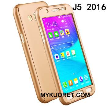 Kuori Samsung Galaxy J5 2016 Laukut Kulta Murtumaton, Kotelo Samsung Galaxy J5 2016 Suojaus Kova Puhelimen Kuoret