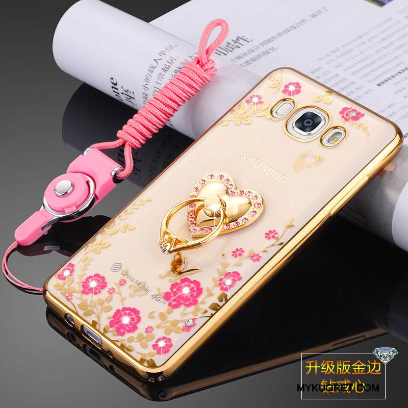Kuori Samsung Galaxy J5 2016 Pehmeä Neste Ripustettavat Koristeet Kulta, Kotelo Samsung Galaxy J5 2016 Suojaus Puhelimen Kuoret Murtumaton
