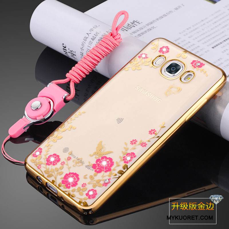 Kuori Samsung Galaxy J5 2016 Pehmeä Neste Ripustettavat Koristeet Kulta, Kotelo Samsung Galaxy J5 2016 Suojaus Puhelimen Kuoret Murtumaton