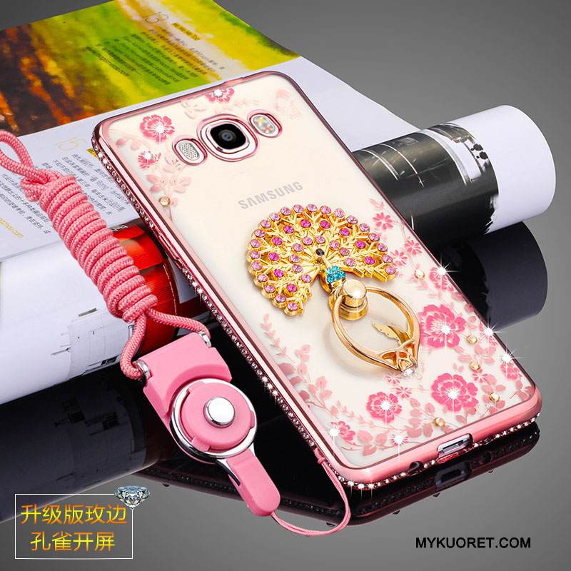 Kuori Samsung Galaxy J5 2016 Pehmeä Neste Ripustettavat Koristeet Kulta, Kotelo Samsung Galaxy J5 2016 Suojaus Puhelimen Kuoret Murtumaton