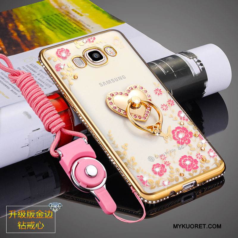 Kuori Samsung Galaxy J5 2016 Pehmeä Neste Ripustettavat Koristeet Kulta, Kotelo Samsung Galaxy J5 2016 Suojaus Puhelimen Kuoret Murtumaton