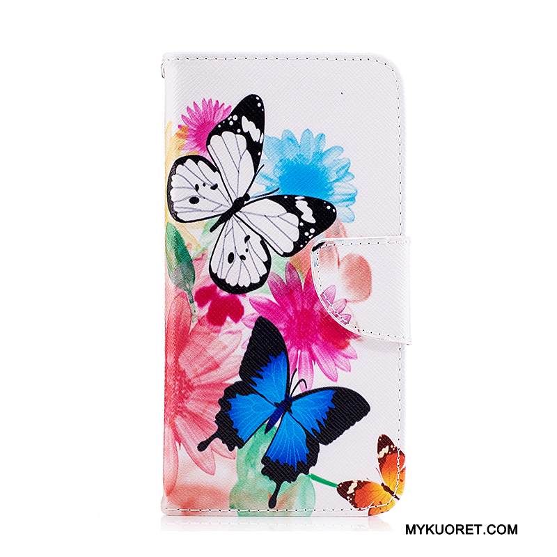 Kuori Samsung Galaxy J5 2017 Nahka Valkoinen Puhelimen Kuoret, Kotelo Samsung Galaxy J5 2017 Sarjakuva