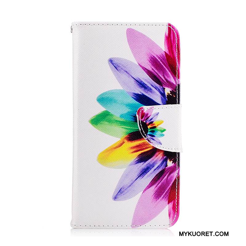 Kuori Samsung Galaxy J5 2017 Nahka Valkoinen Puhelimen Kuoret, Kotelo Samsung Galaxy J5 2017 Sarjakuva