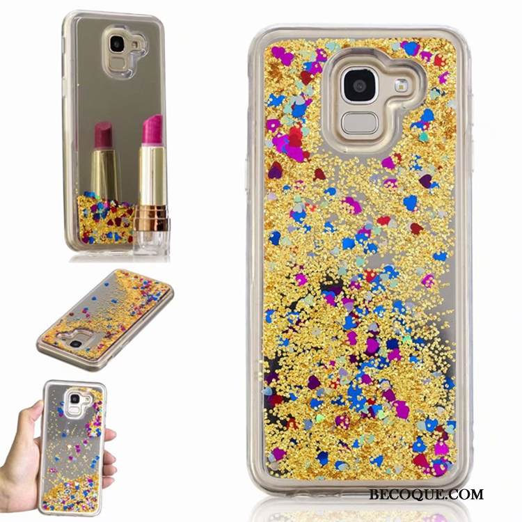 Kuori Samsung Galaxy J6 Laukut Murtumaton Puhelimen Kuoret, Kotelo Samsung Galaxy J6 Strassi Kulta Juoksuhiekka